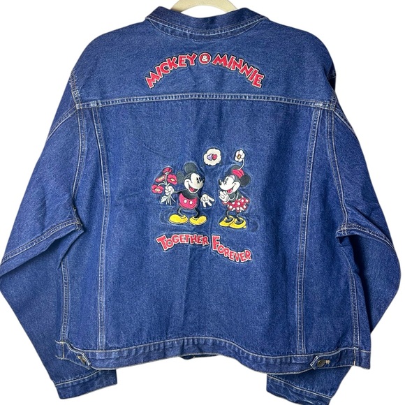 Disney Jackets & Blazers - Vintage Disney Mickey & Minnie Embroidered Denim Jacket